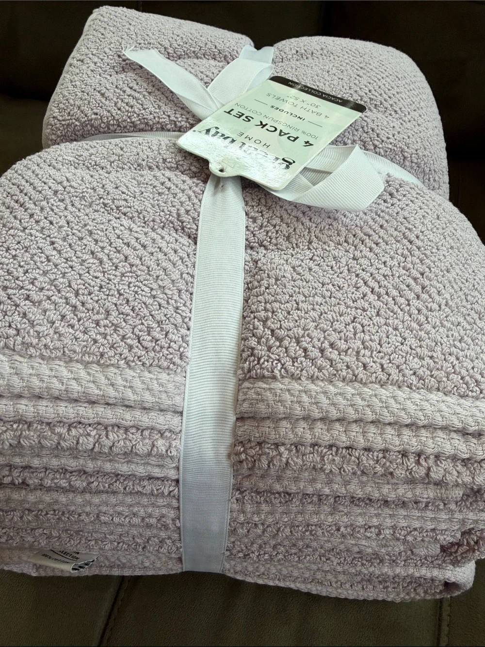 Soft Lilac Terry Bath Towel Set